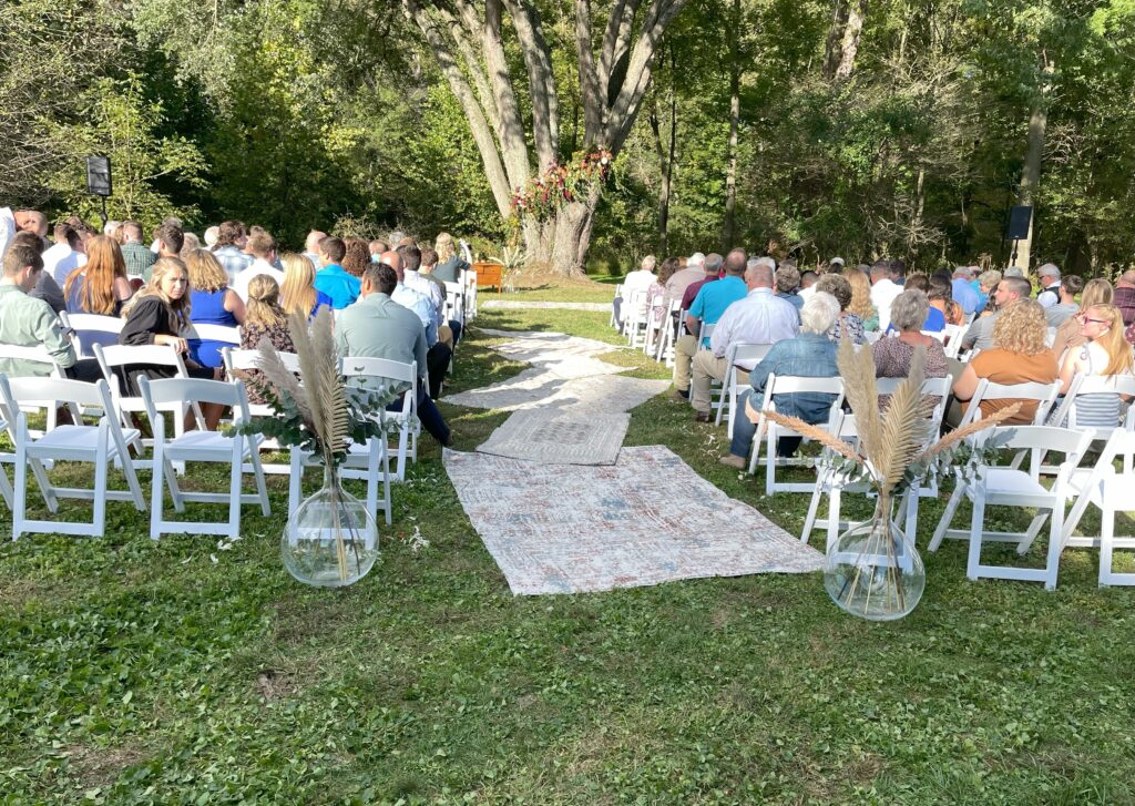 wooded outdoor wedding ceremony site