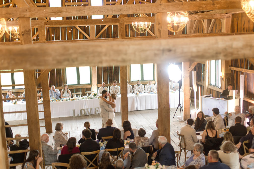 bride and groom dance floor barn wedding venue